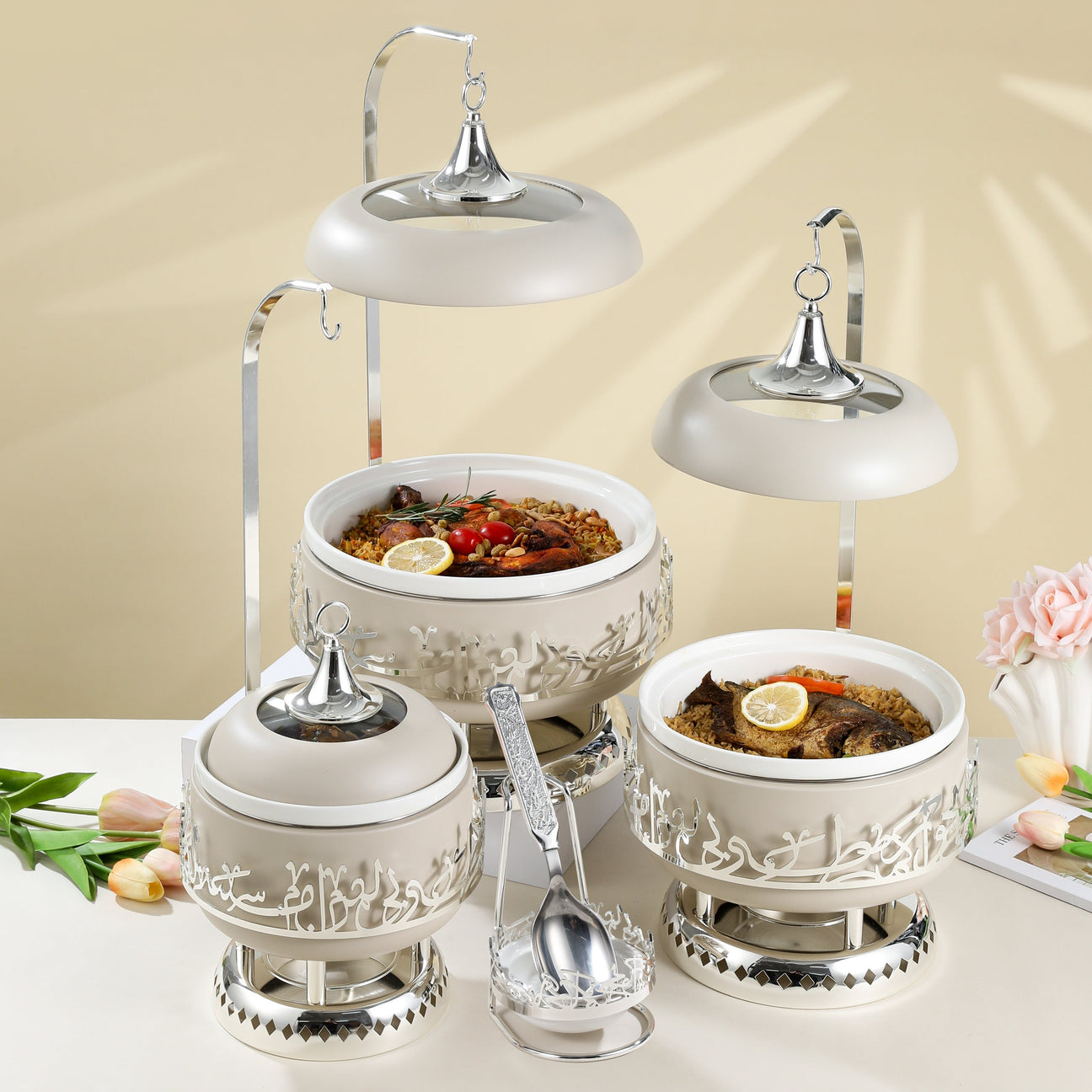 Host in Beige & Silver