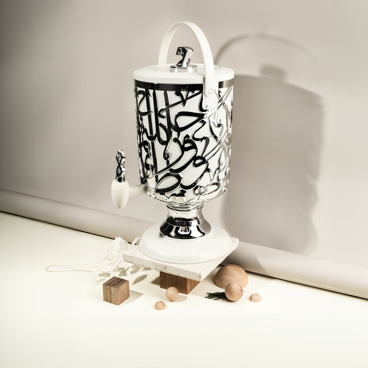 Diwan - 3 Liters Cold Beverage Dispenser - Pearl & Silver