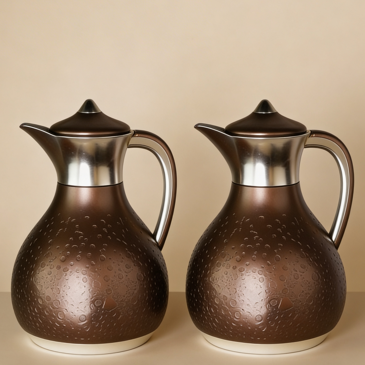 Nourhan - Vacuum Flask/Thermos - Bronze & Silver