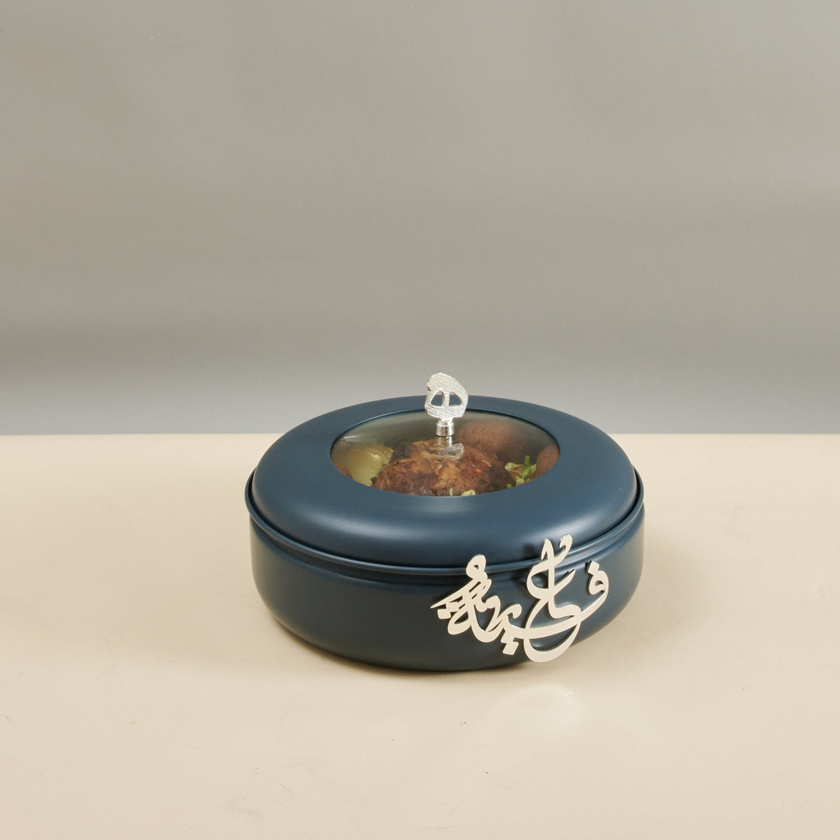 Diwan de lujo - Servidor de buffet mediano - Azul oscuro y plateado