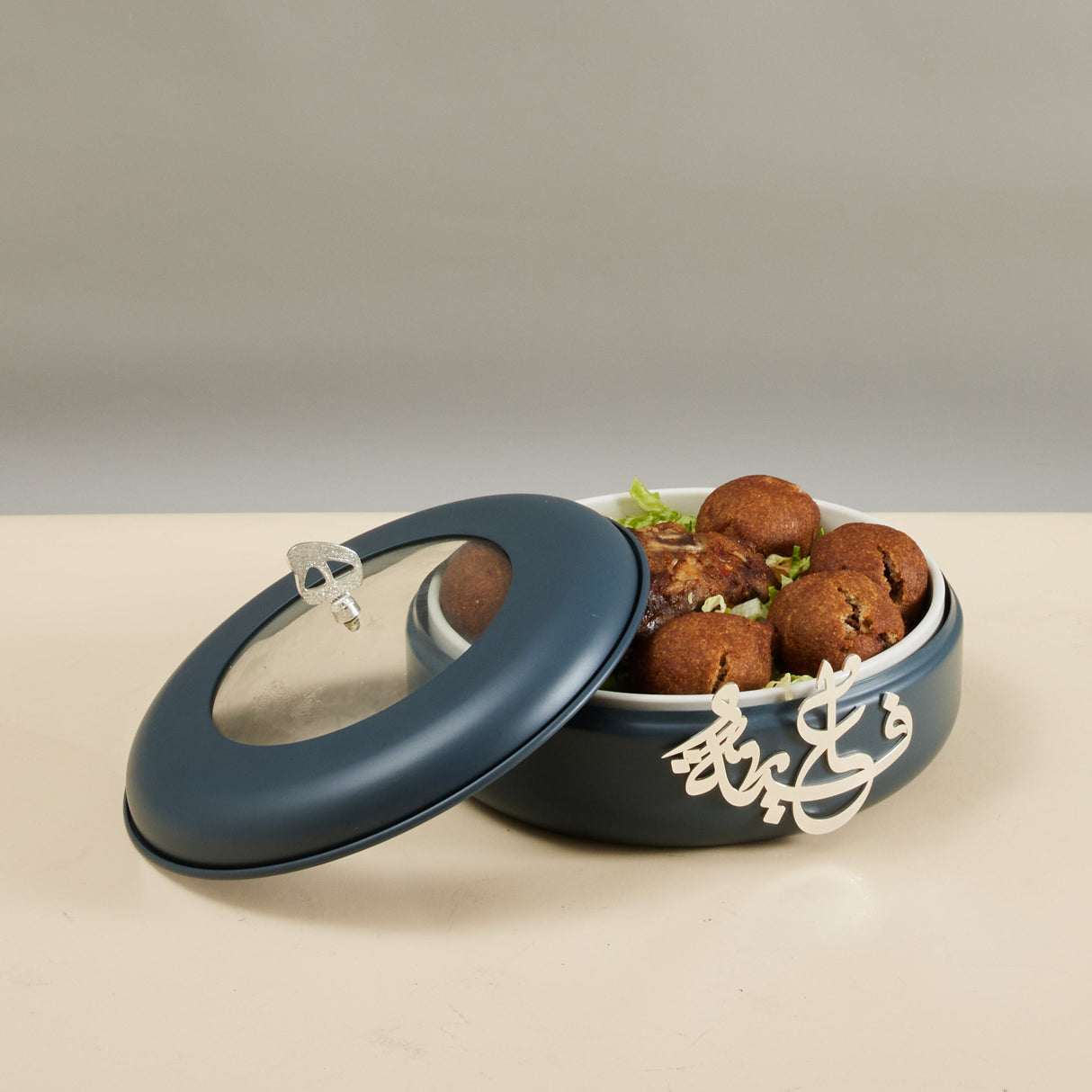 Luxury Diwan – Double Buffet Serve Dark blue & Silver