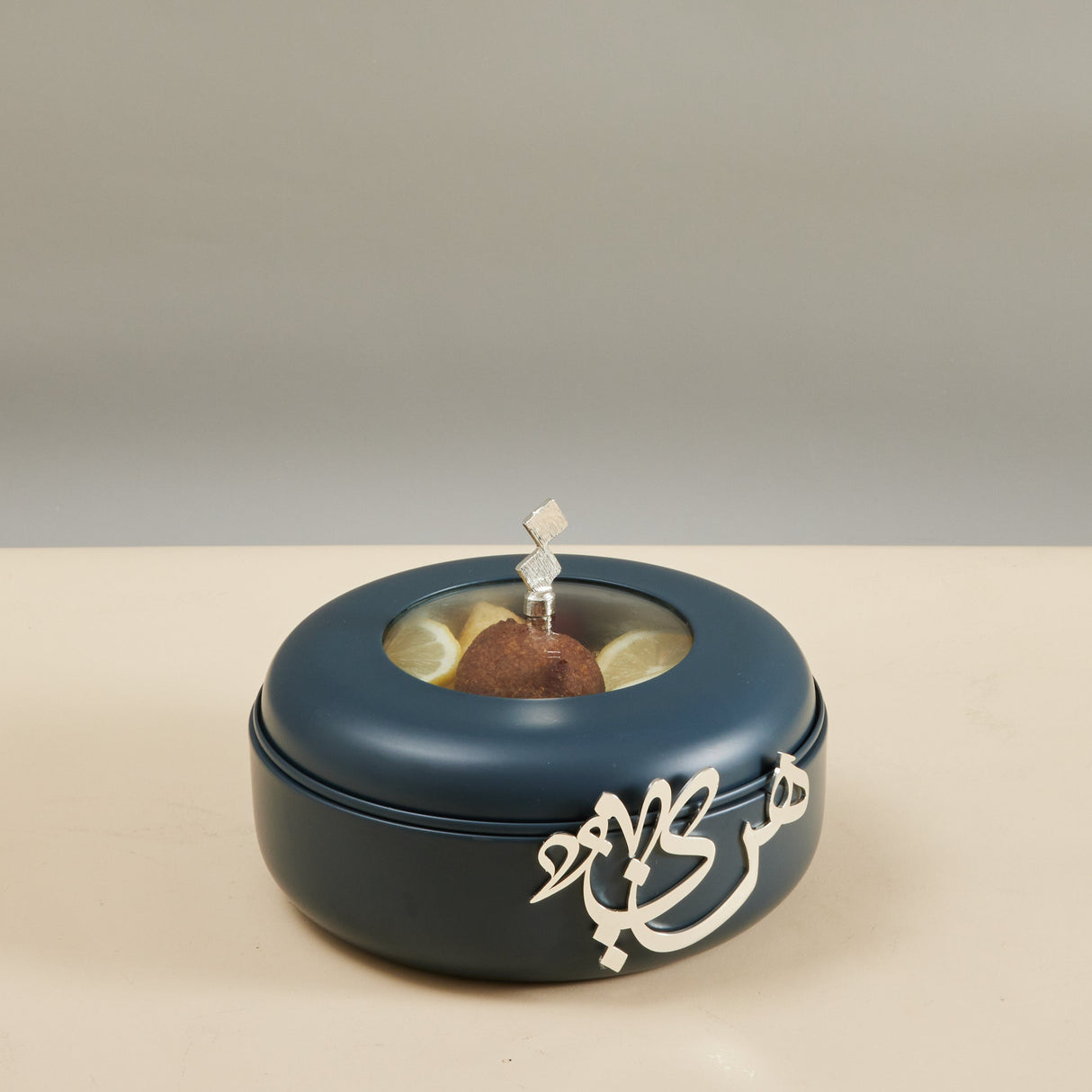 Diwan de lujo - Servidor de buffet pequeño - Azul oscuro y plateado