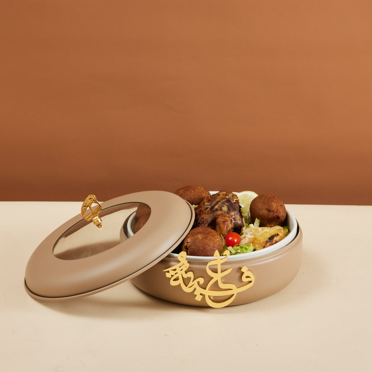 Diwan de lujo - Servidor de buffet mediano - Café y oro