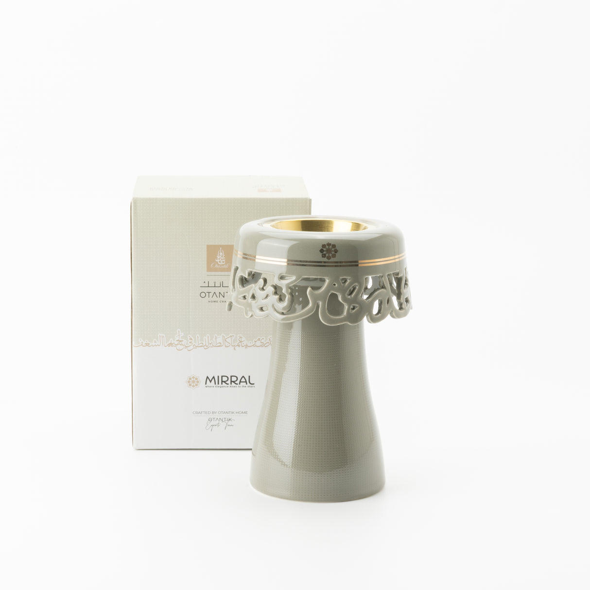Mirral - Incense Burner - Grey & Gold
