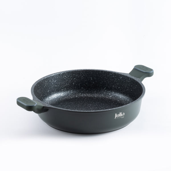 Julia Elite Pro 12.5" Nonstick Shallow Cooking Pot with Lid – Green