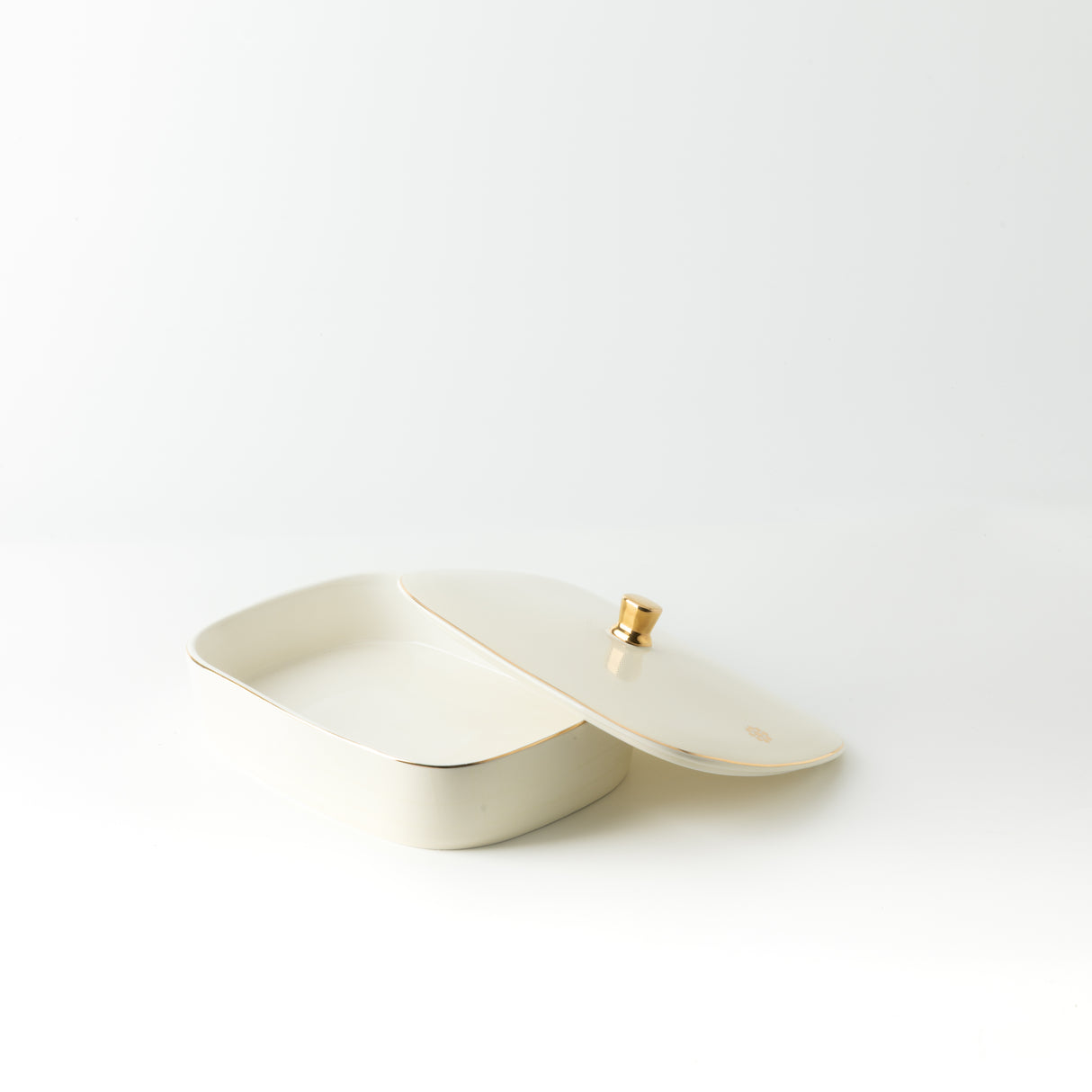 Mirral - Medium Decorative Canister - White & Gold