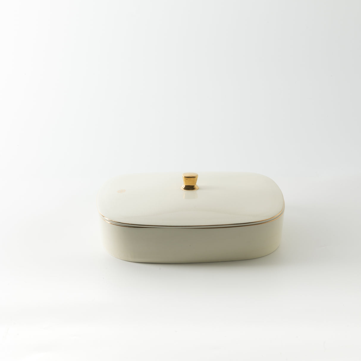 Mirral - Large Decorative Canister - White & Gold