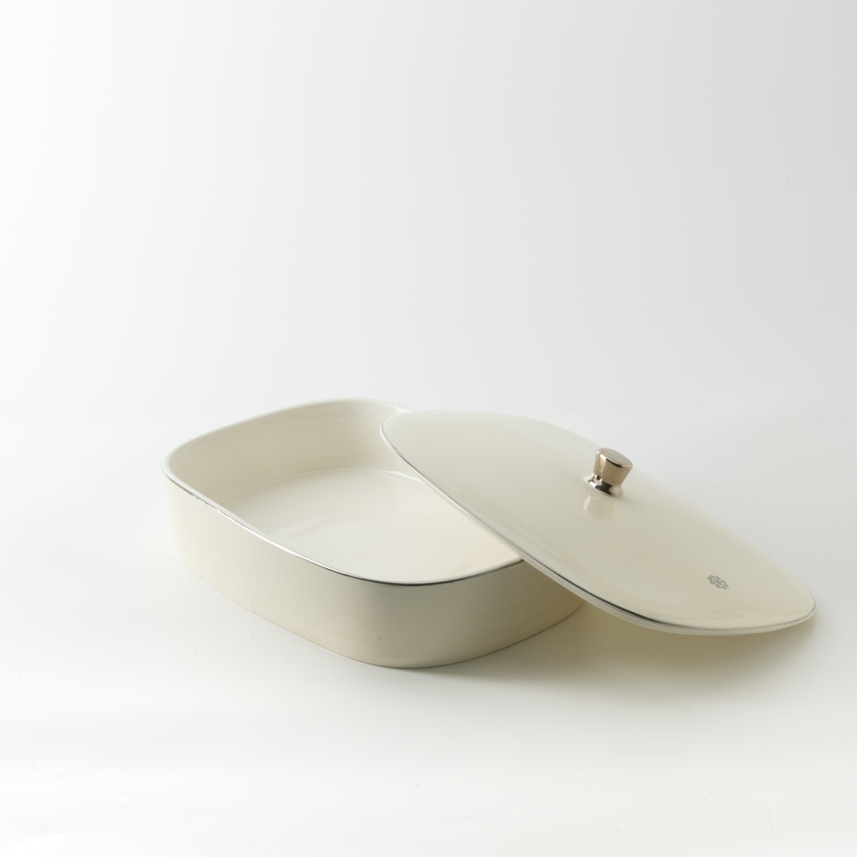 Mirral - Large Decorative Canister - White & Silver