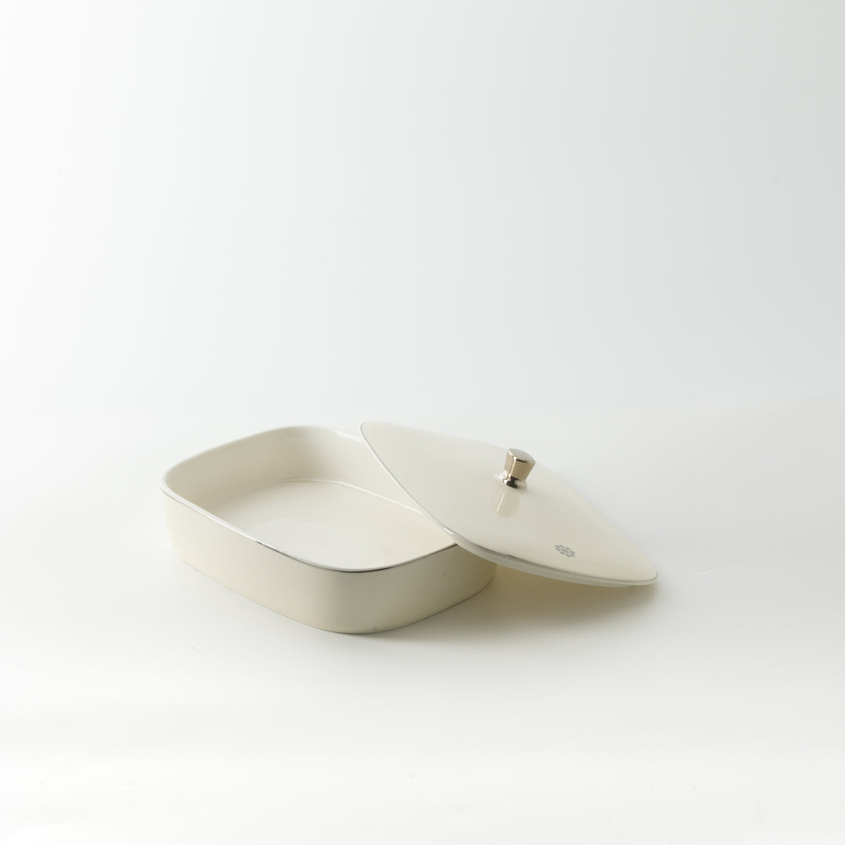 Mirral - Medium Decorative Canister - White & Silver