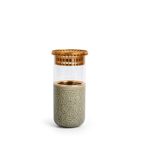 Luxury Majlis - Medium Decorative Vase - Grey & Gold