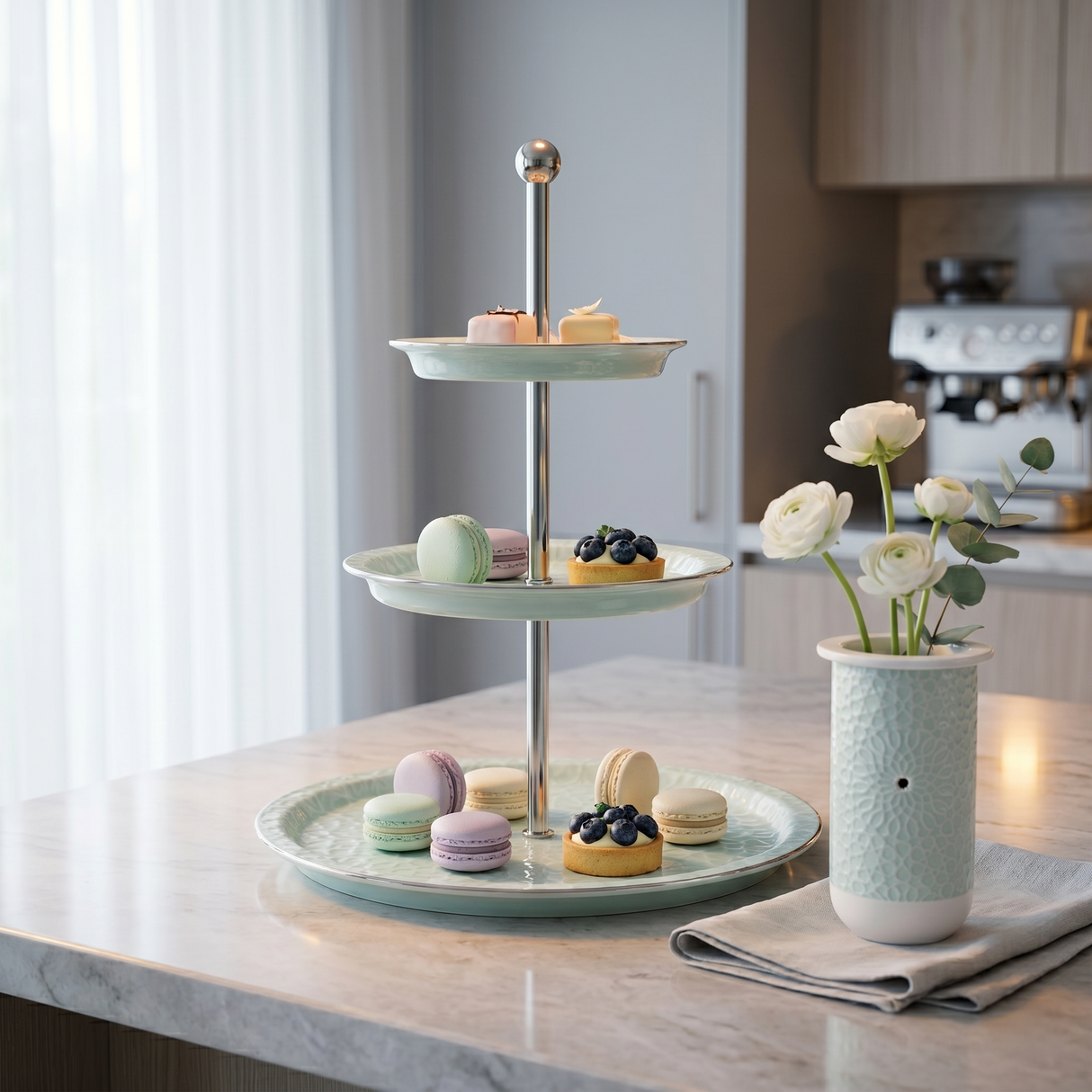 The Elevated Decor & Serve Set – Teal & Silver