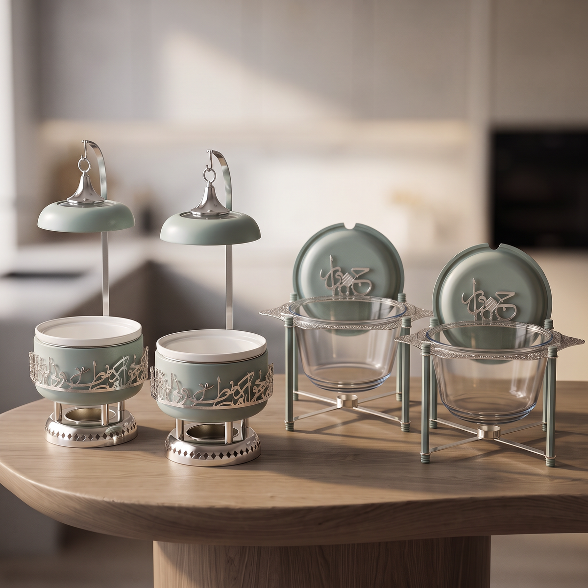 Bundle- Ultimate Deluxe Hosting Buffet Set - Mint green & Silver