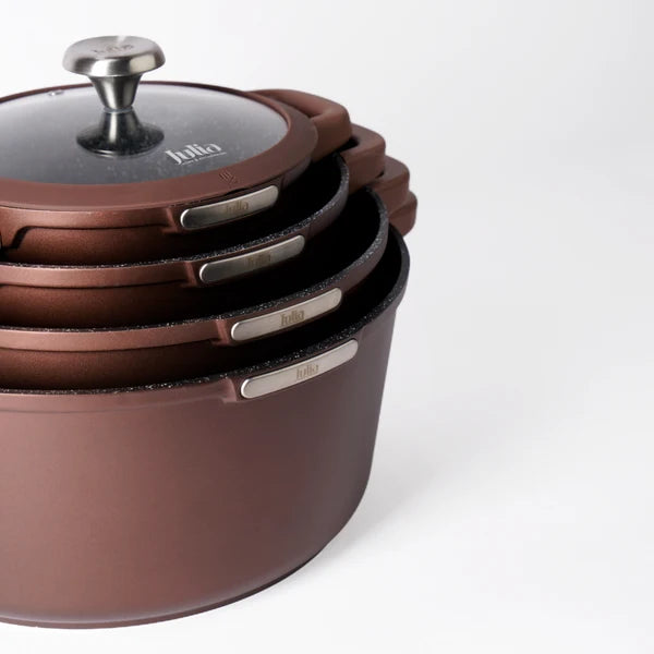 Julia Elite Mocha 8-Piece Nonstick Cookware Set – Mocha