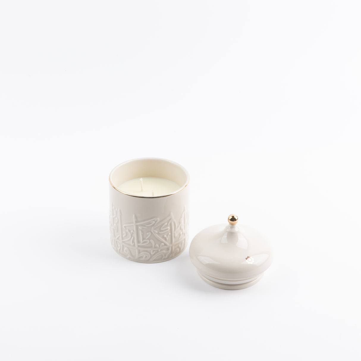 Jiwar - Medium Candle| Golden Amber - Beige & Gold