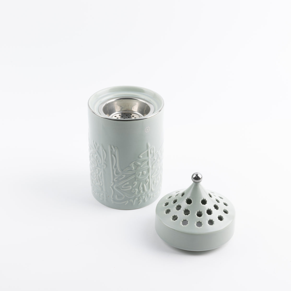 Jiwar - Incense Burner - Mint Green & Silver