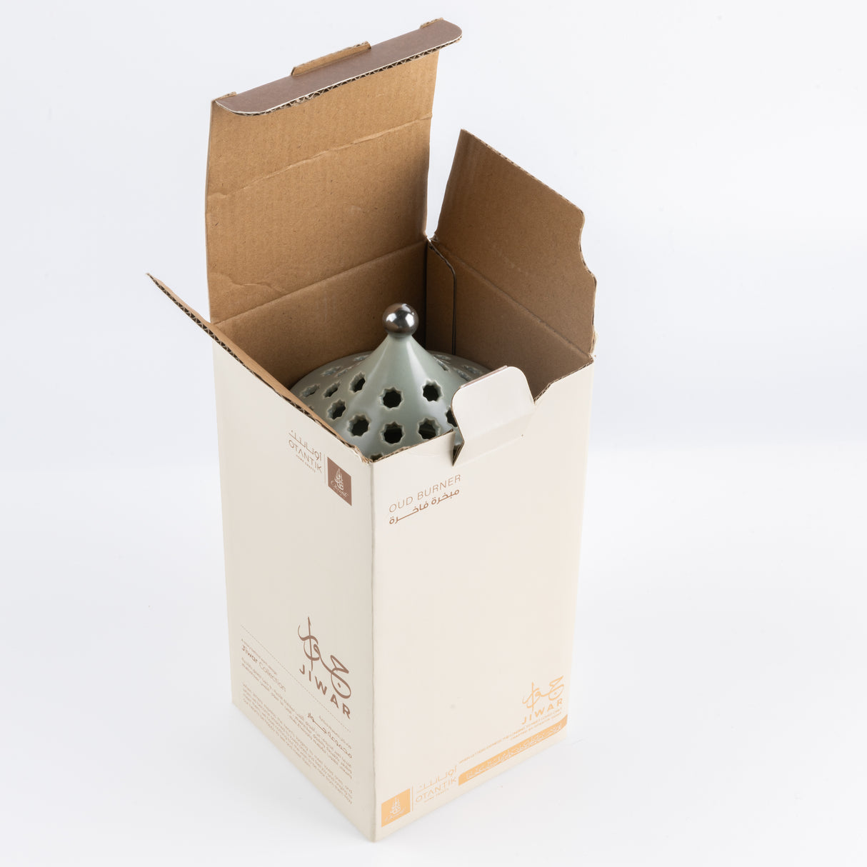 Jiwar - Incense Burner - Mint Green & Silver