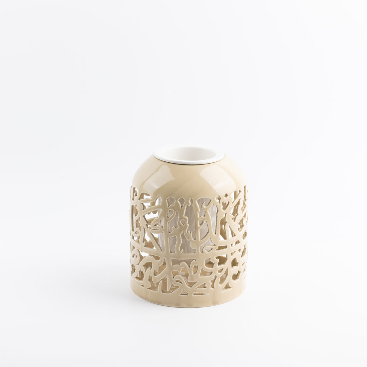 Jiwar - Large Decorative Vase - Ivory & Gold