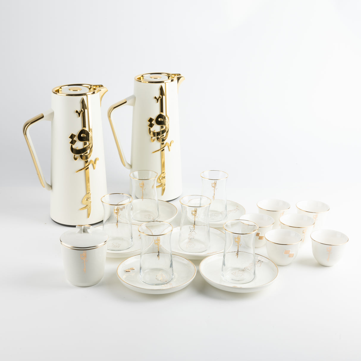 Liqa'a - Ultimate Brew Deluxe Set (21-Pc) - Pearl White & Gold