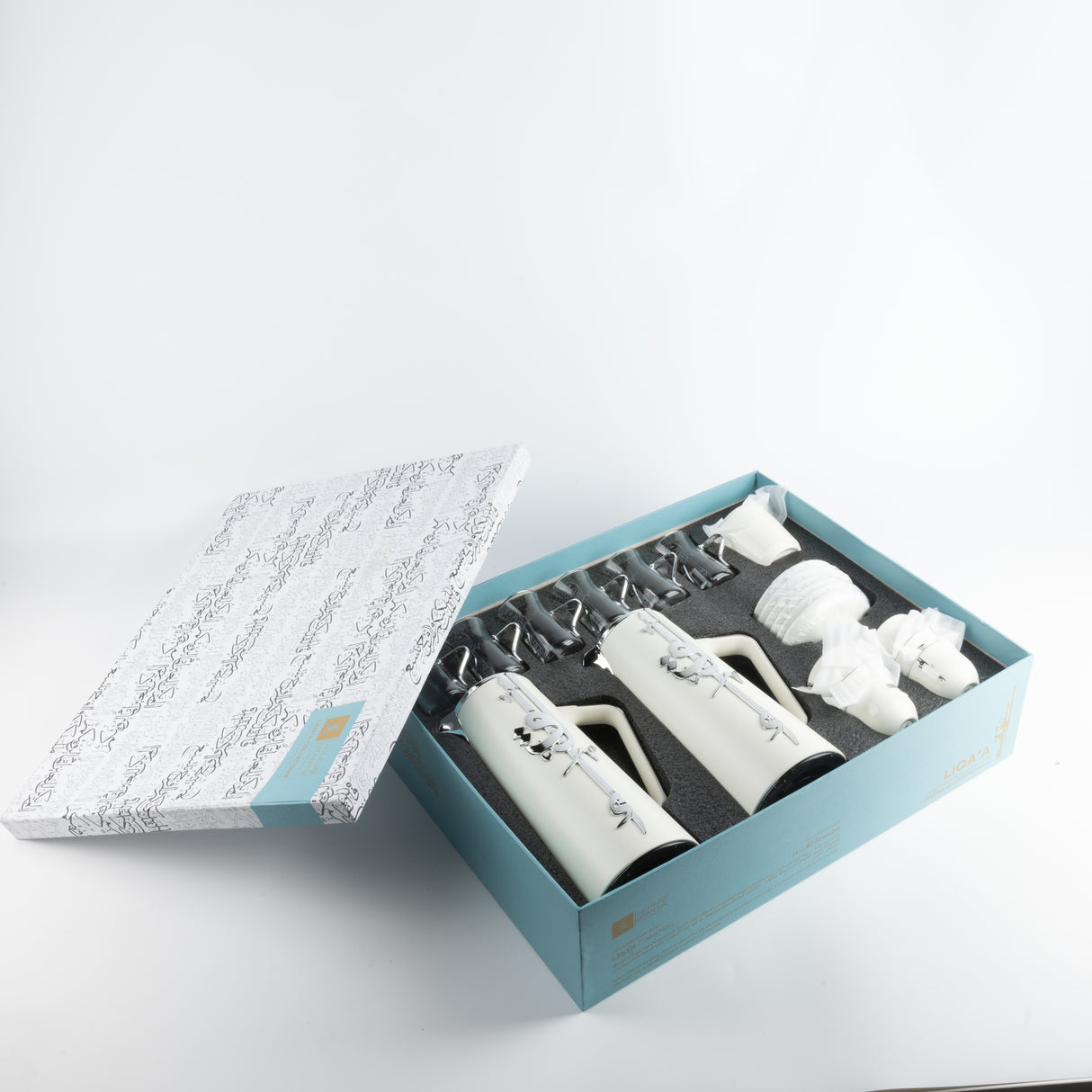 Liqa'a - Ultimate Brew Deluxe Set (21-Pc) - Pearl White & Silver