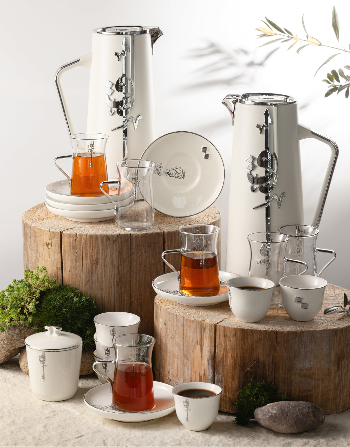 Liqa'a - Ultimate Brew Deluxe Set (21-Pc) - Pearl White & Silver