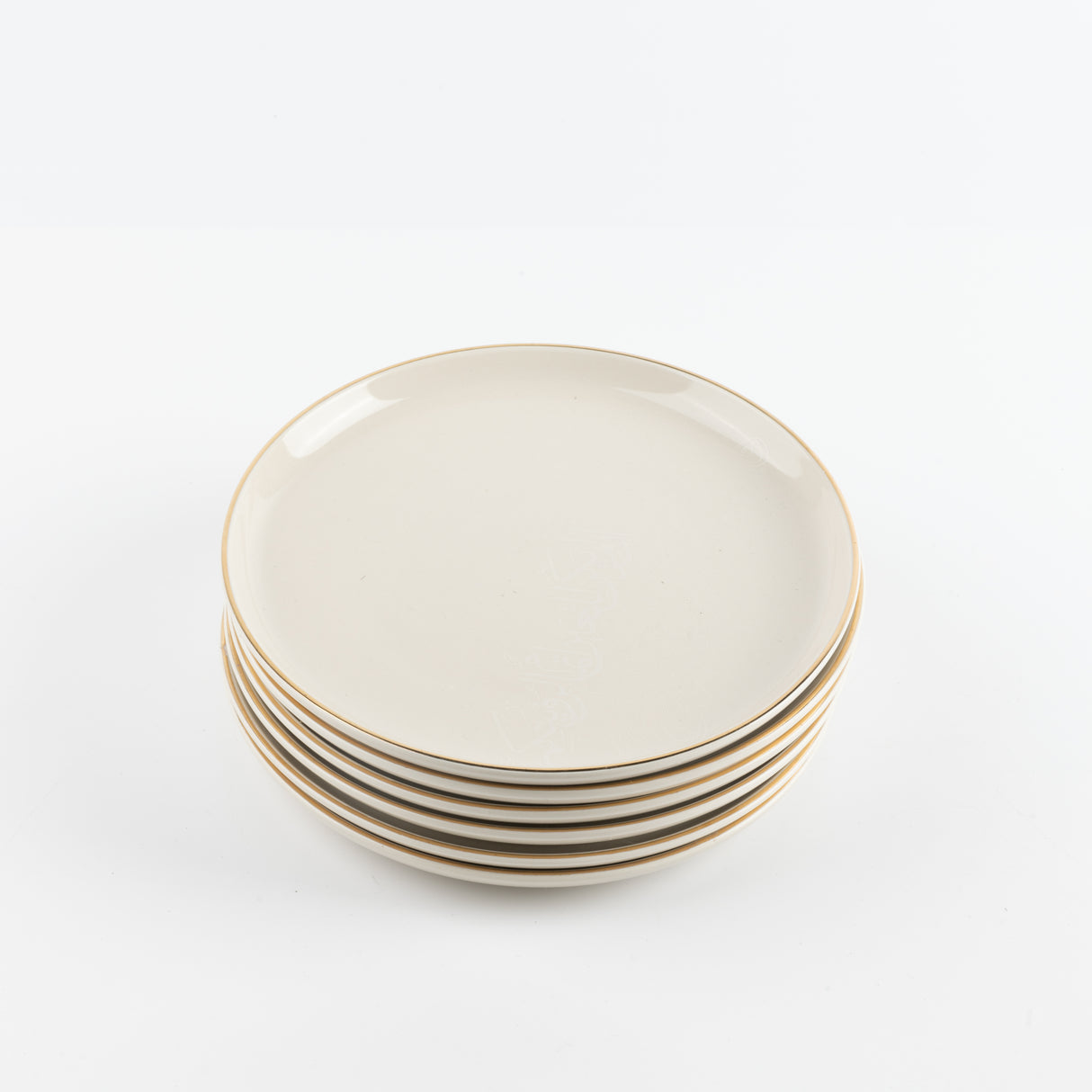Liqa'a - Dessert Serving Plates - Beige & Gold