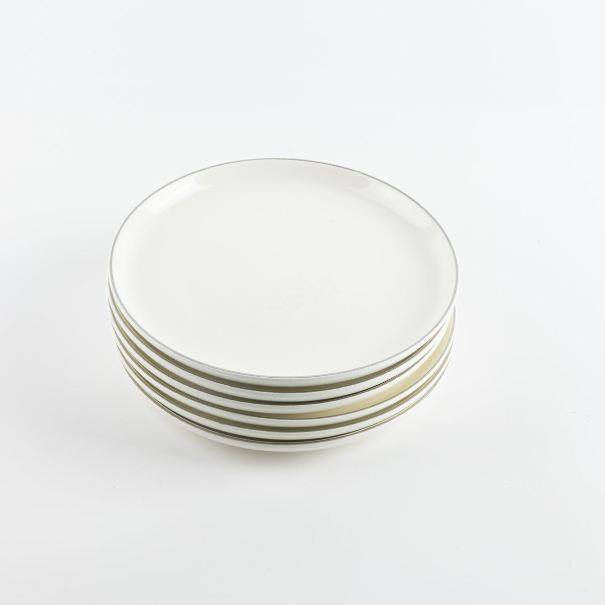 Liqa'a - Dessert Serving Plates - Pearl White & Silver