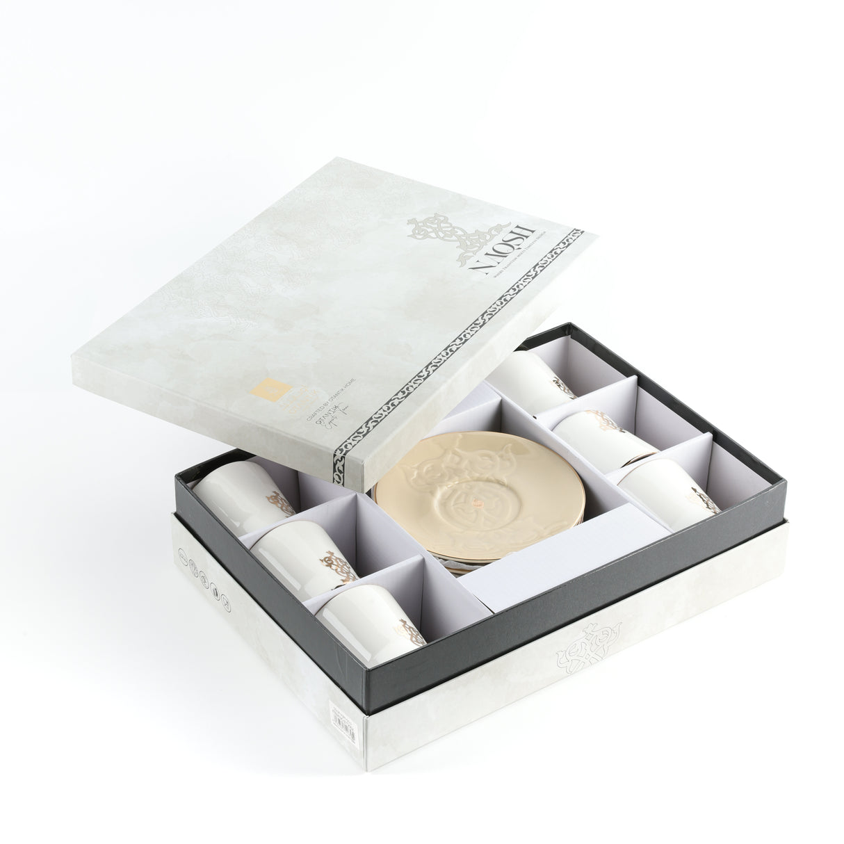 Naqsh - Cappuccino Set (12-Pc) -Ivory & Gold