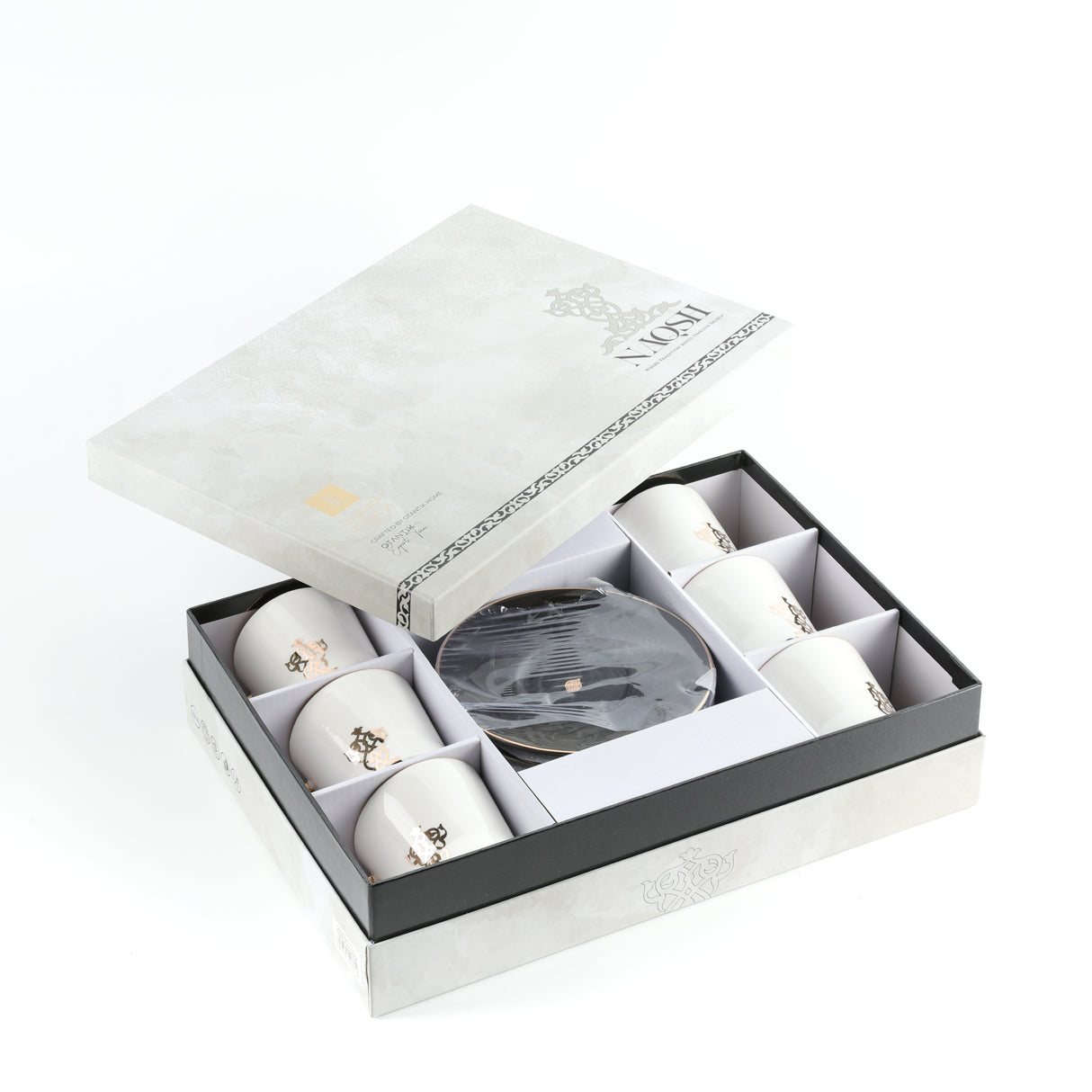 Naqsh - Cappuccino Set (12-Pc) -Black & Gold