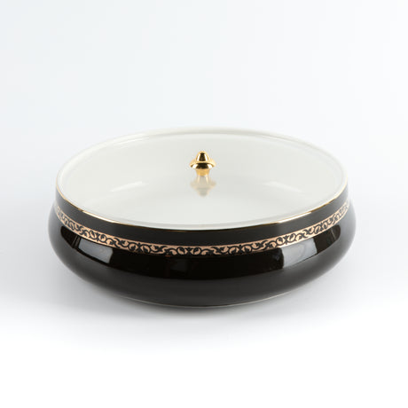 Naqsh - Large Decorative Canister - Black & Gold