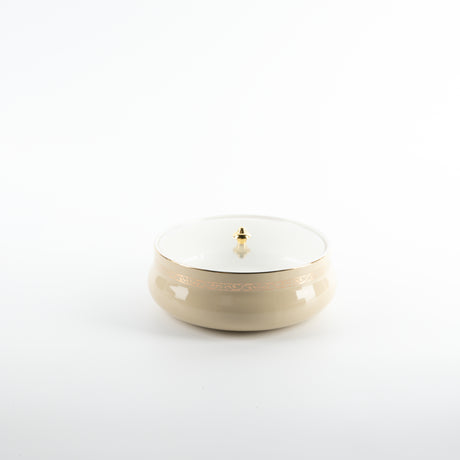 Naqsh - Medium Decorative Canister - Ivory& Gold