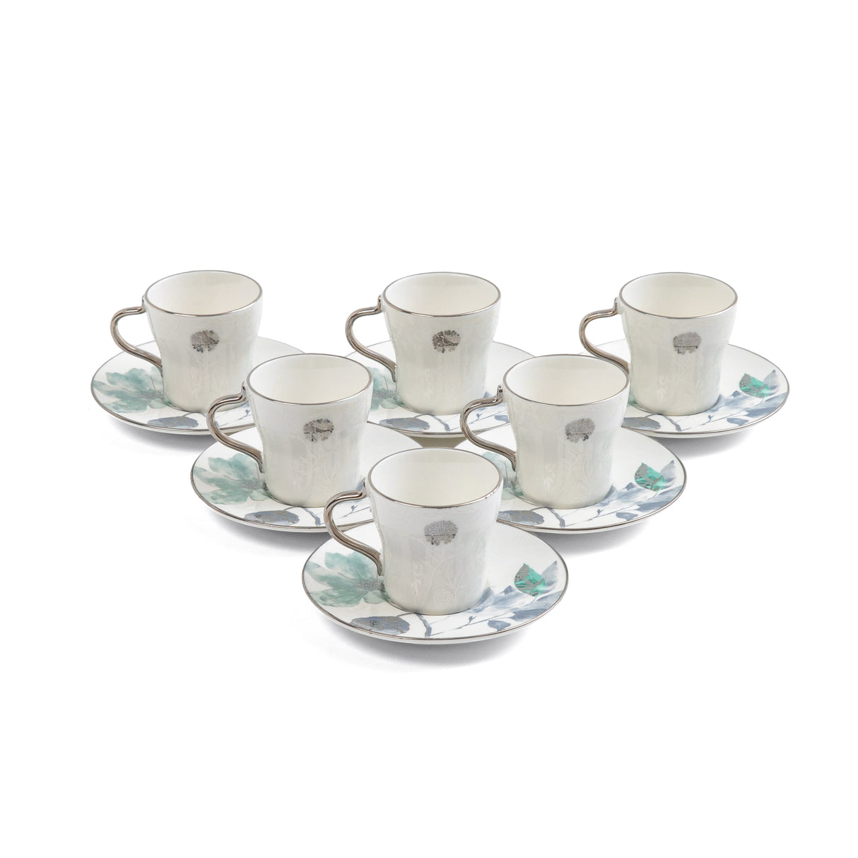 Marisella - Espresso/Turkish Coffee Set (12-Pc) - Blue & Silver
