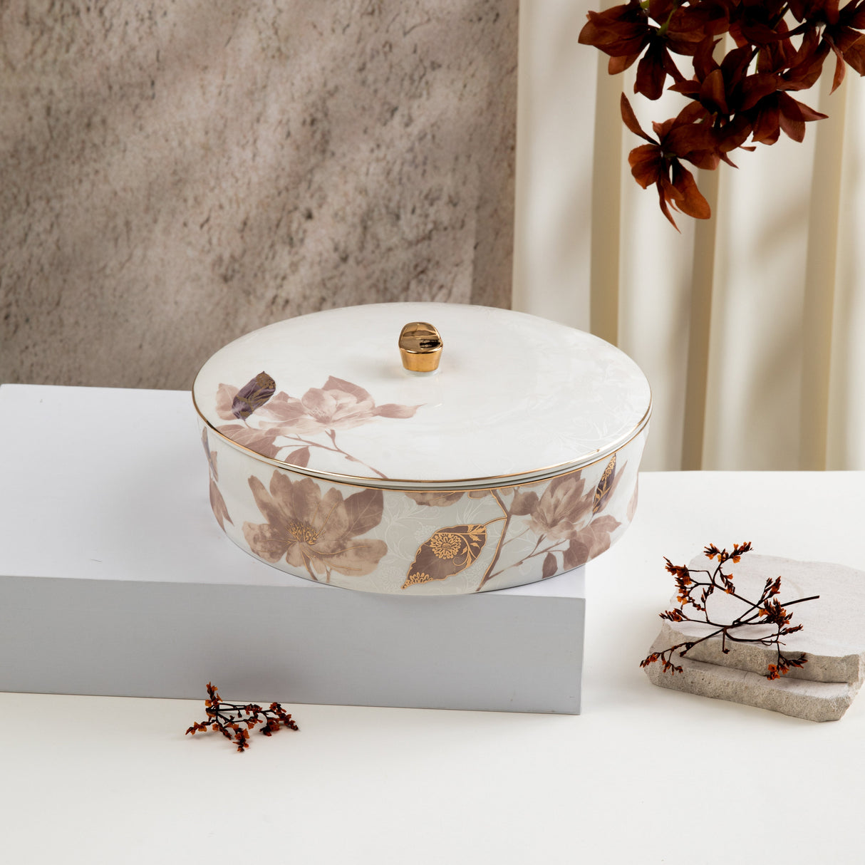 Marisella - Large Decorative Canister - Pink & Gold