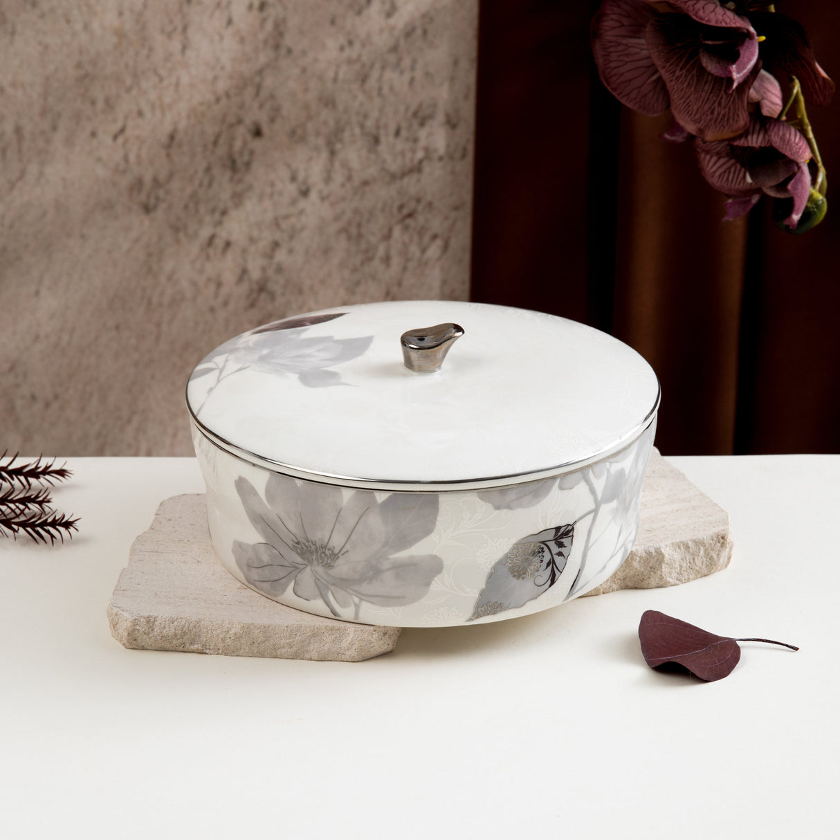 Marisella - Medium Decorative Canister - Grey & Silver