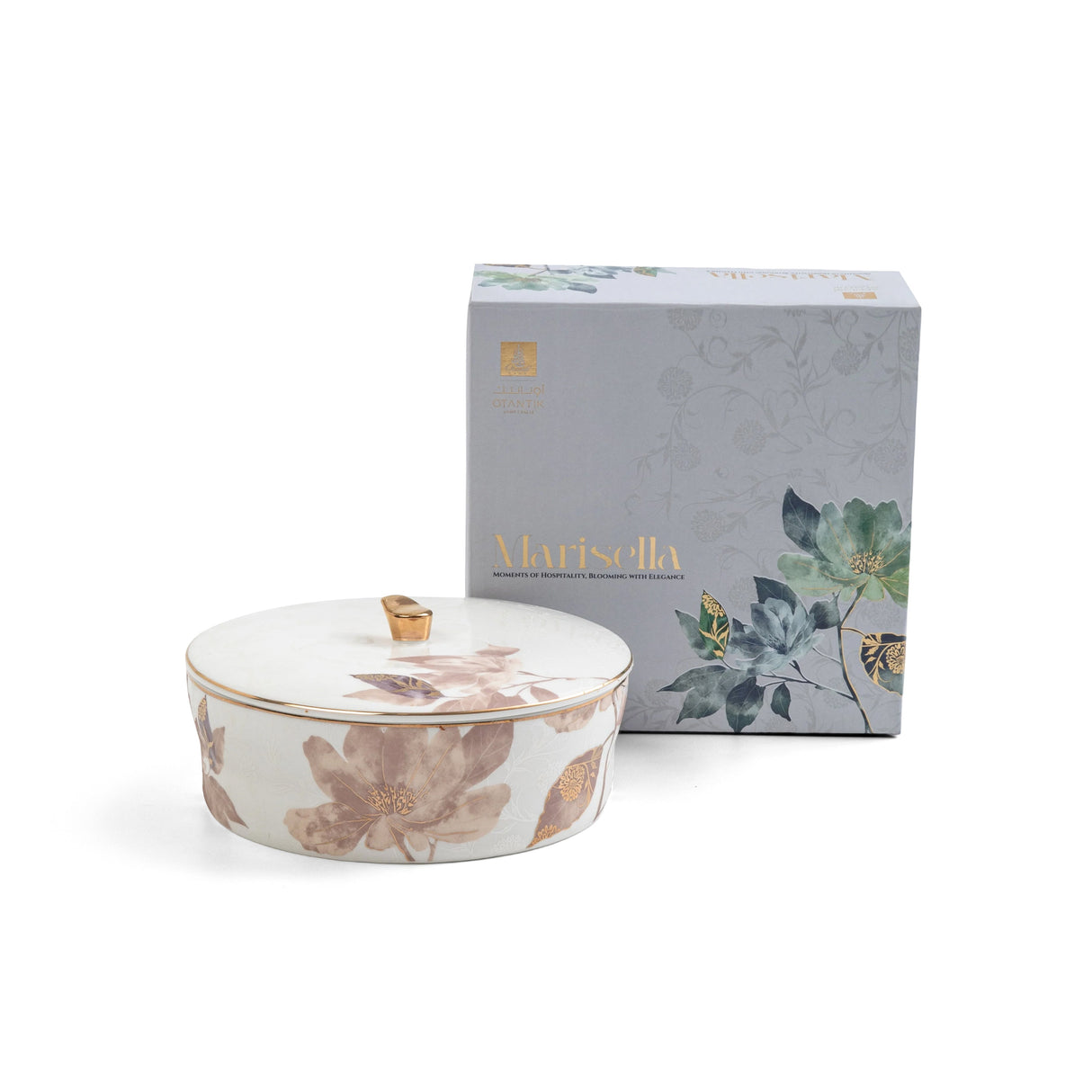 Marisella - Medium Decorative Canister - Pink & Gold