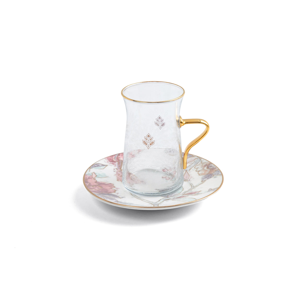 Khuzama - Tea Set (13-Pc) - Pink & Gold