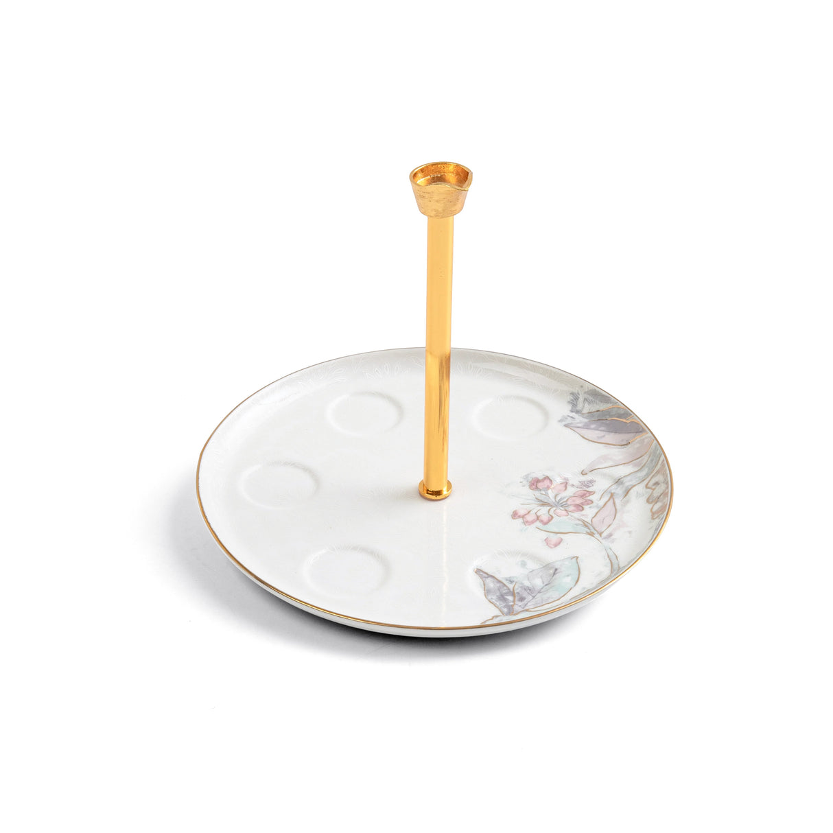 Khuzama - Arabic Coffee Cups With Holder - Pink & Gold