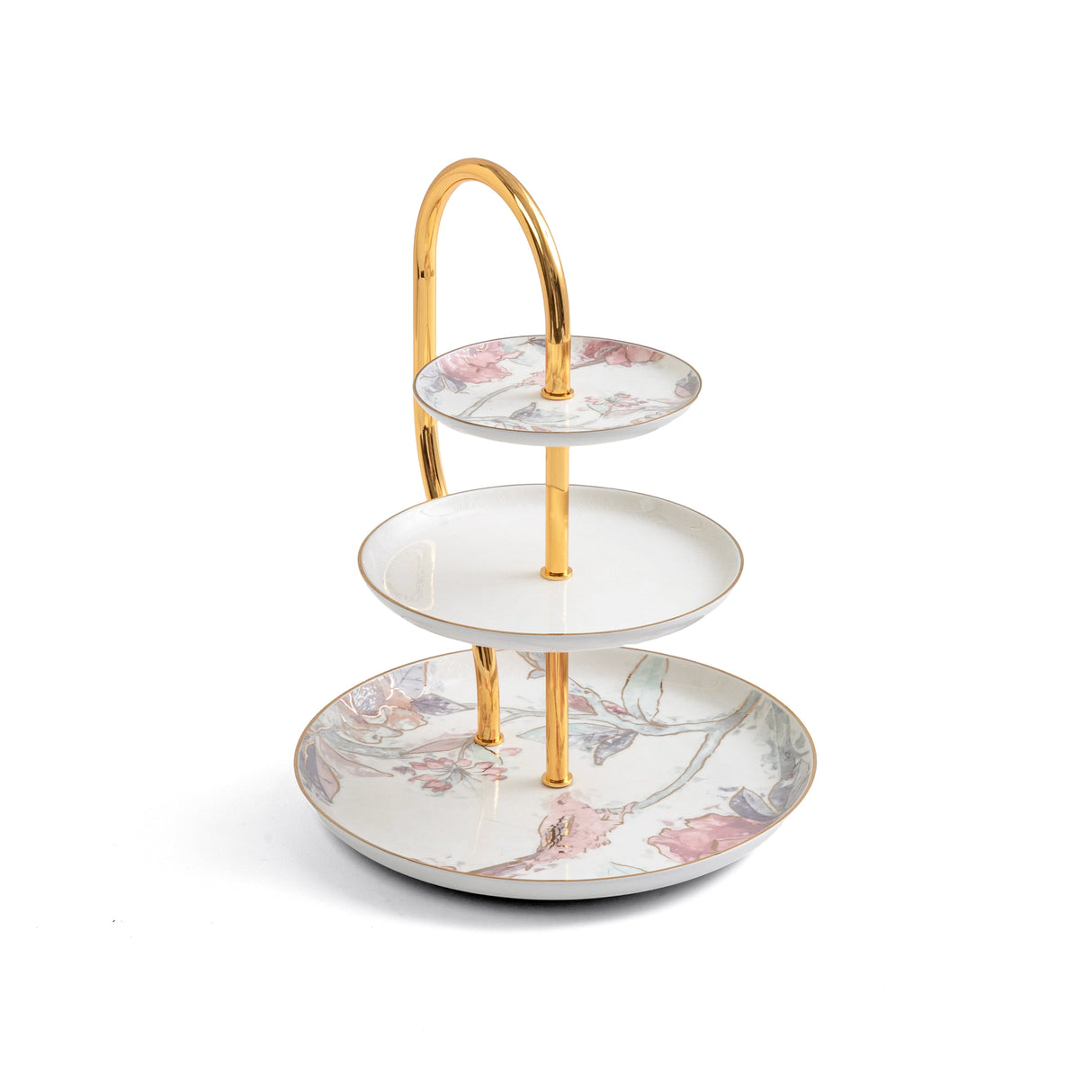 Khuzama - 3 Tier Plate - Pink & Gold
