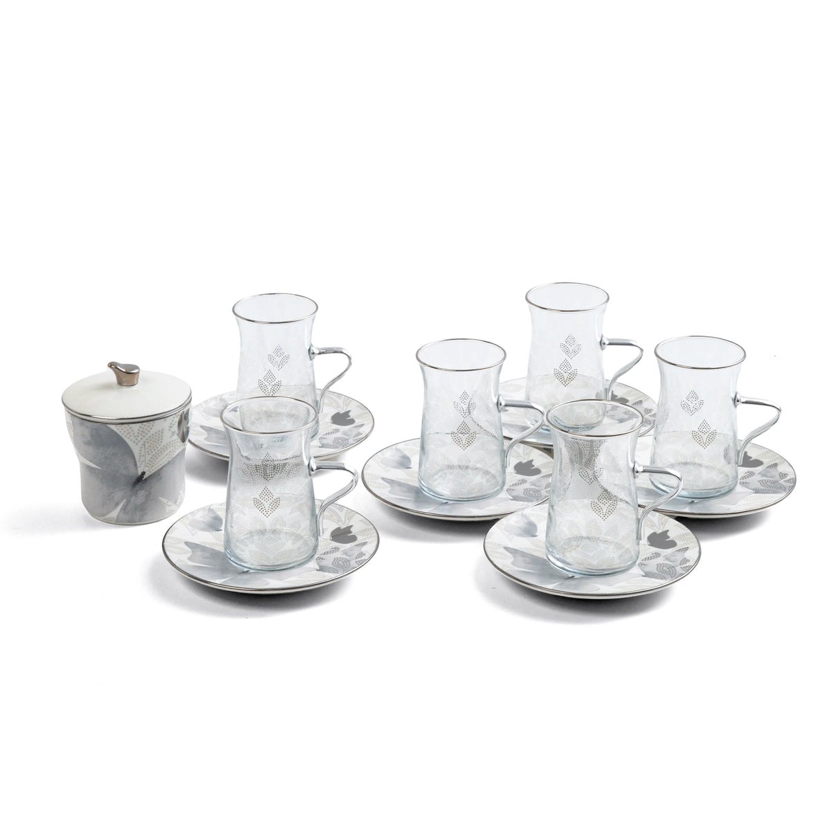 Veloura - Tea Set (13-Pc) - Grey & Silver