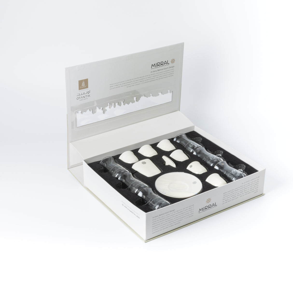 Mirral - Tea Set (19-Pc) - White & Silver