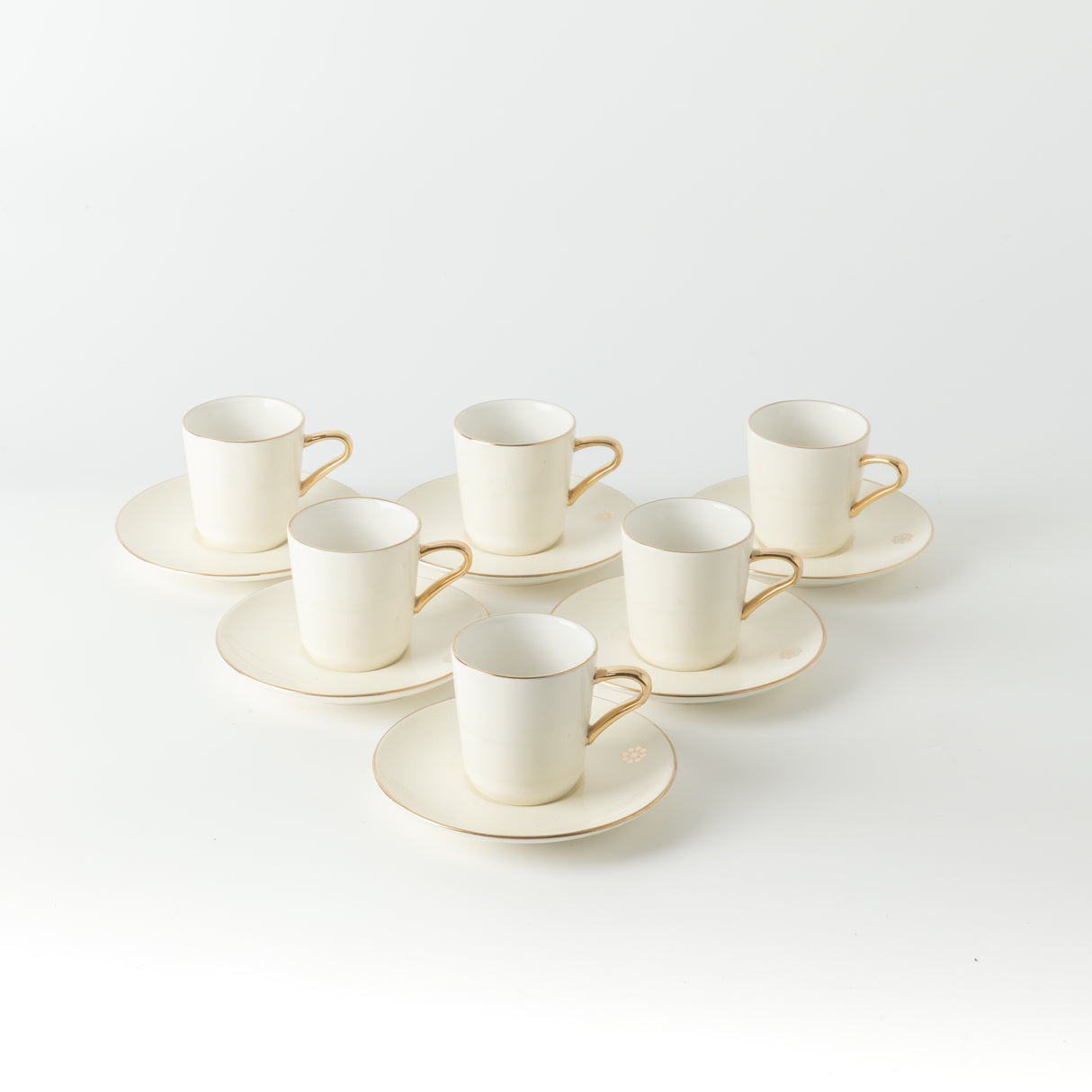 Mirral - Espresso/Turkish Coffee Set (12-Pc) - White & Gold