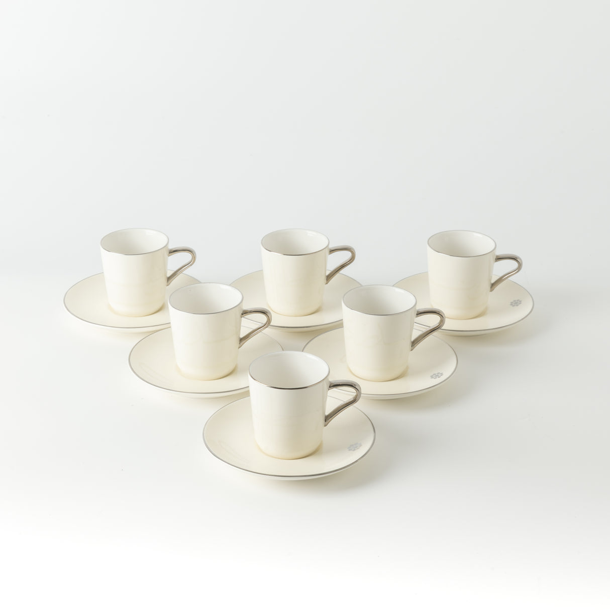 Mirral - Espresso/Turkish Coffee Set (12-Pc) - White & Silver