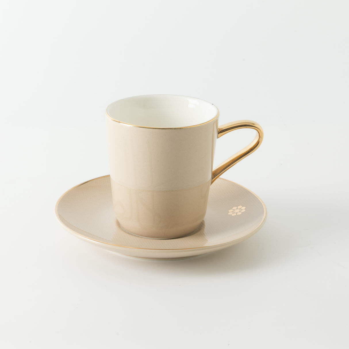Mirral - Cappuccino Set (12-Pc) - Beige & Gold