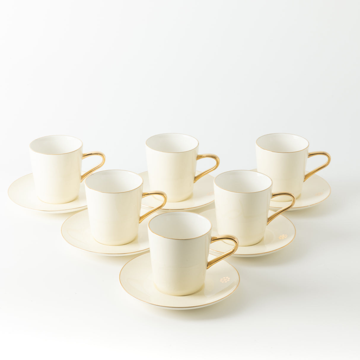 Mirral - Cappuccino Set (12-Pc) - White & Gold