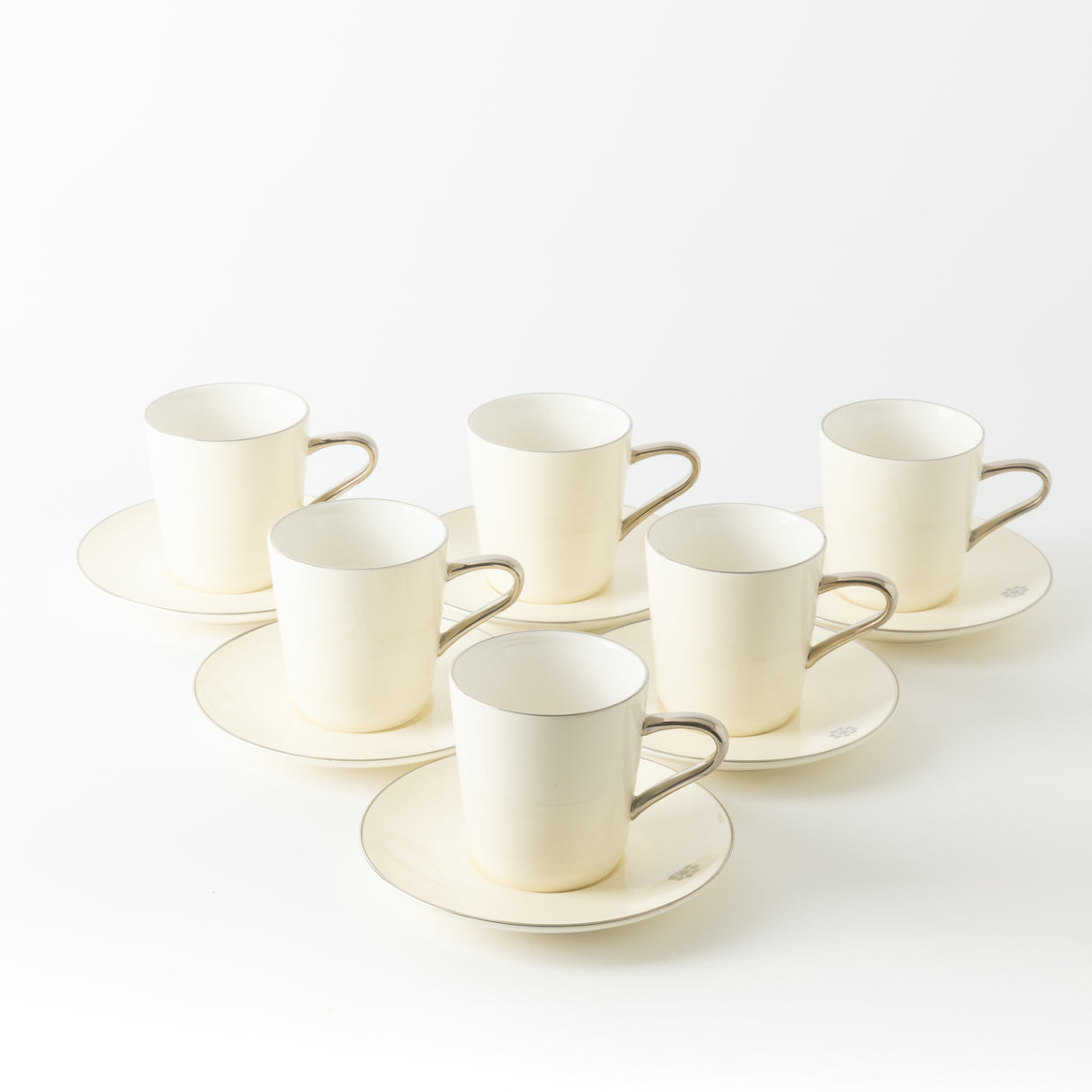 Mirral - Cappuccino Set (12-Pc) - White & Silver