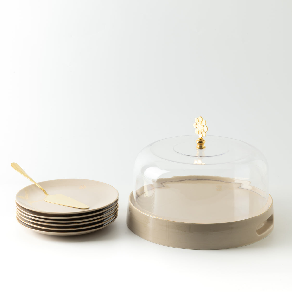 Mirral - Cake Set (9-Pc) - Beige & Gold