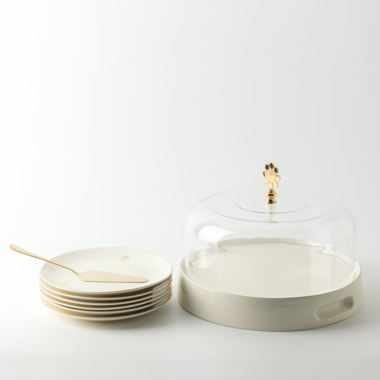 Mirral - Cake Set (9-Pc) - White & Gold