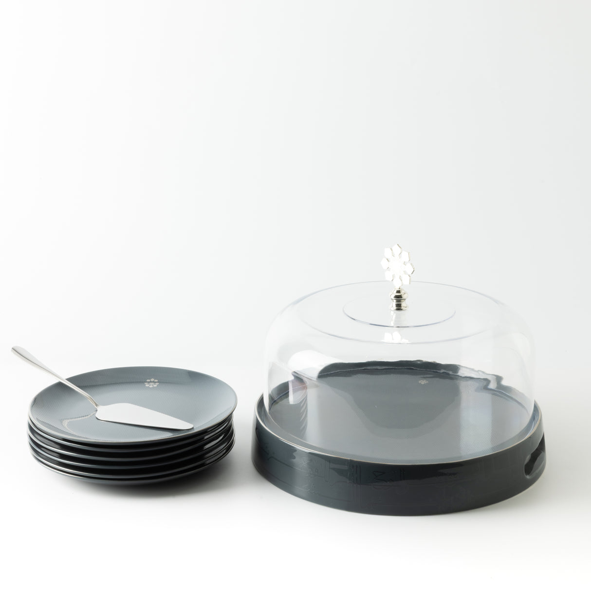 Mirral - Cake Set (9-Pc) - Dark Blue & Silver