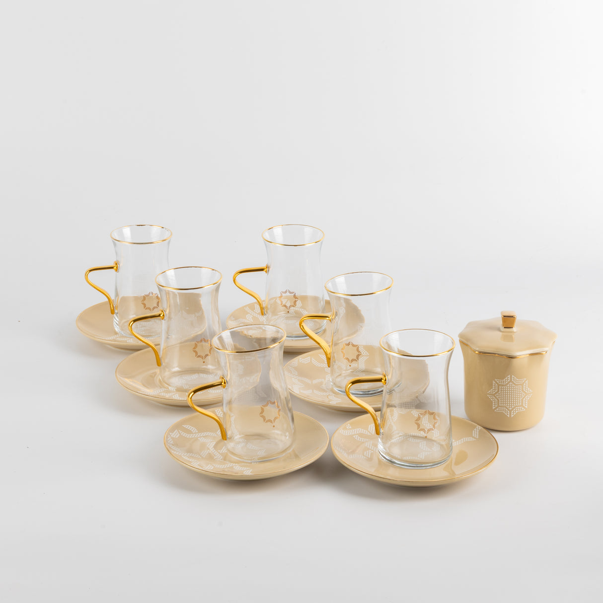 Octara - Tea Set (13-Pc) - Ivory & Gold