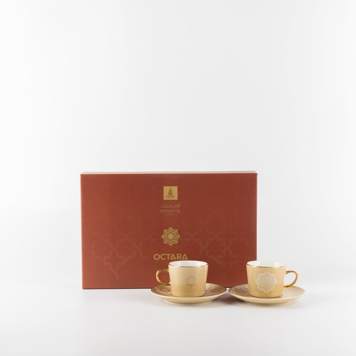 Octara - Espresso/Turkish Coffee Set (12-Pc) - Ivory & Gold