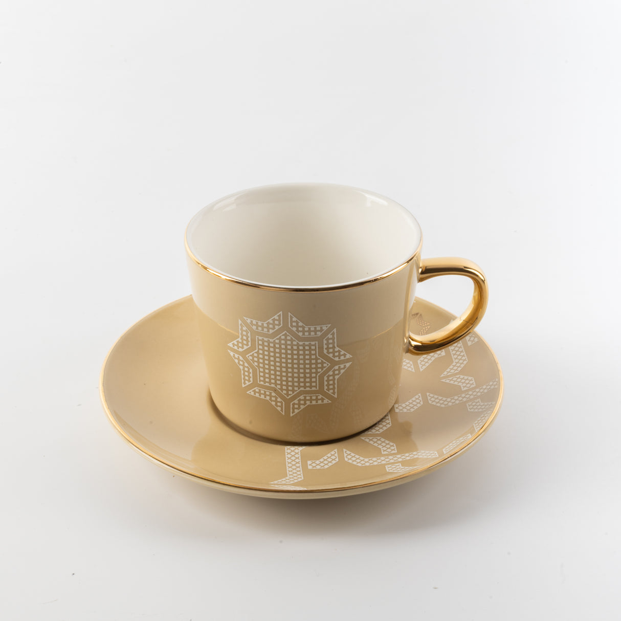 Octara - Cappuccino Set (12-Pc) - Ivory & Gold